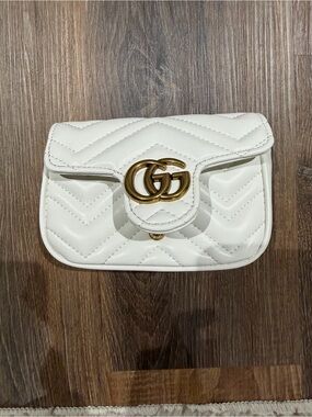 White Quilted Chain Wallet